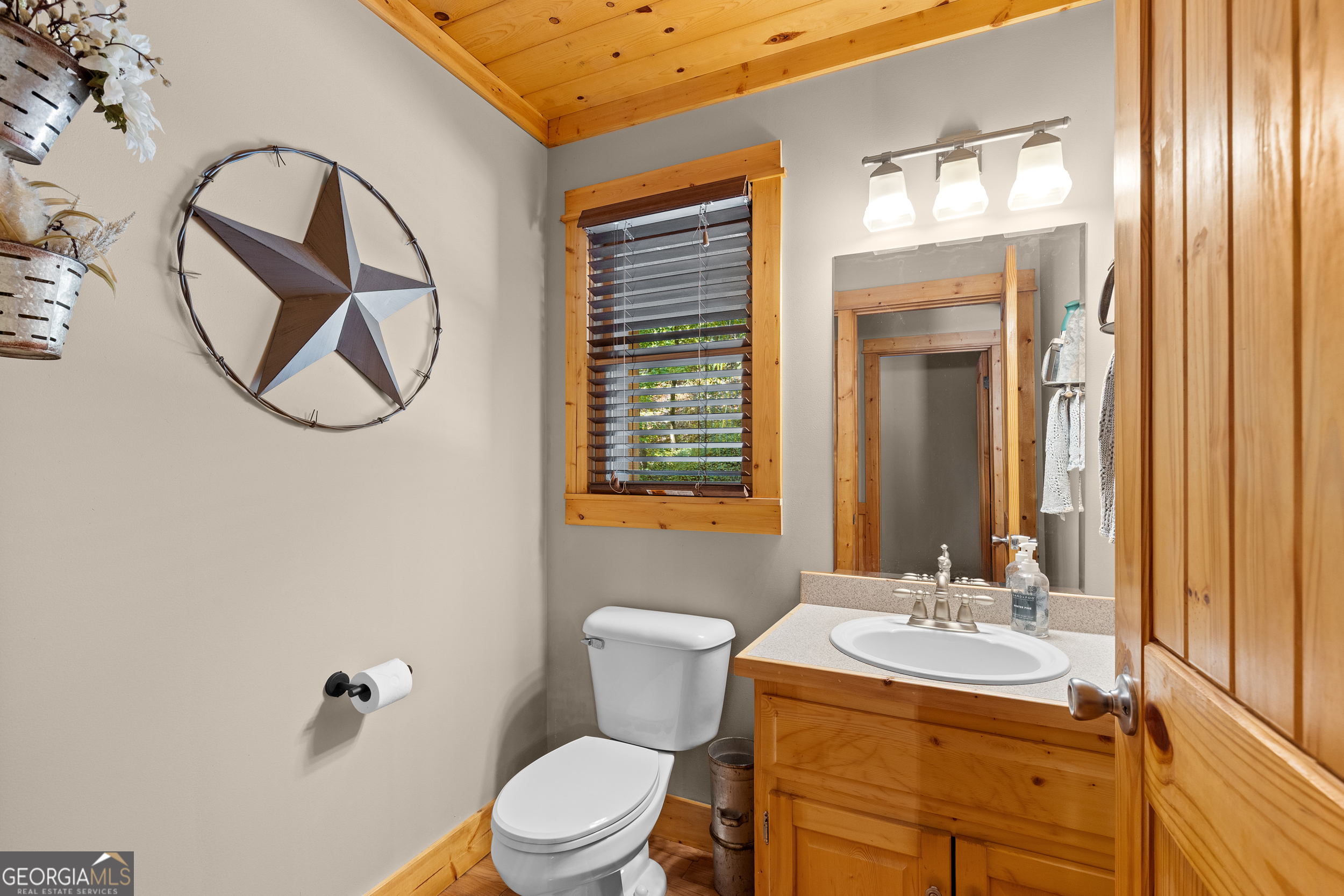 224 Dragon Tree Lane Lakemont, GA 30552 - Photo 9 of 38 a bathroom with a toilet a sink and mirror