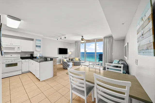 a view of a city with tall buildings