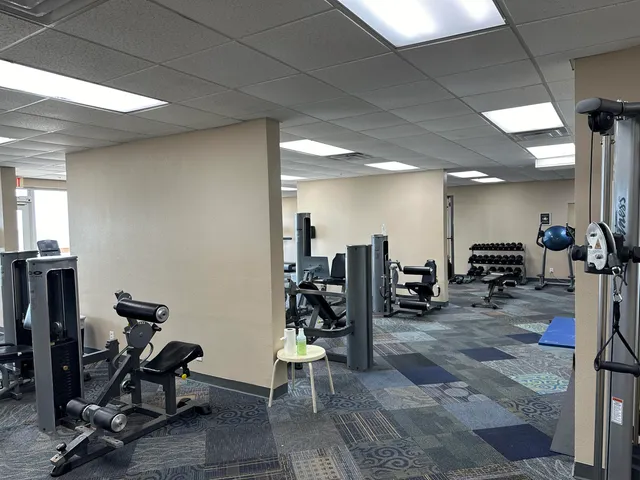 a view of a terrace with sky view