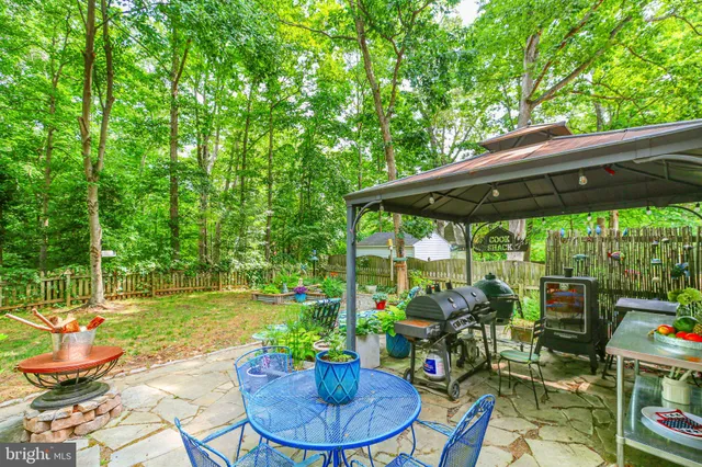 a view of people sitting in front of a house