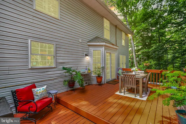 an outdoor space with seating