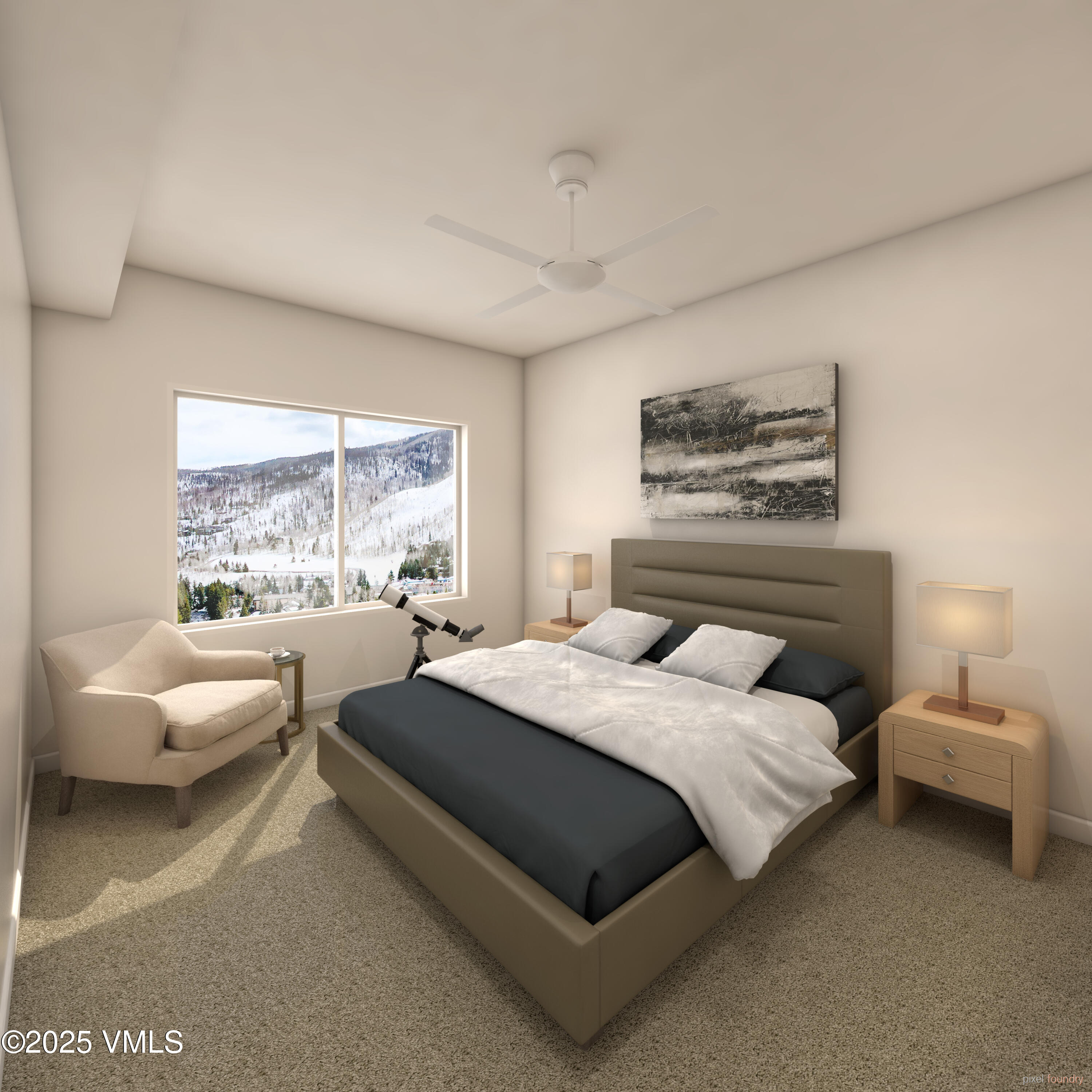 1281 North Frontage Road West, Unit A206 Vail, CO 81657 - Photo 3 of 14 a bedroom with a bed and glass window