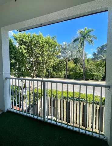 a view of a balcony with lake view