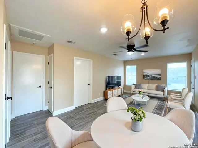 a living room with furniture