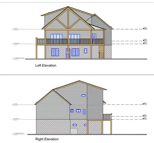 a view of a house with large windows