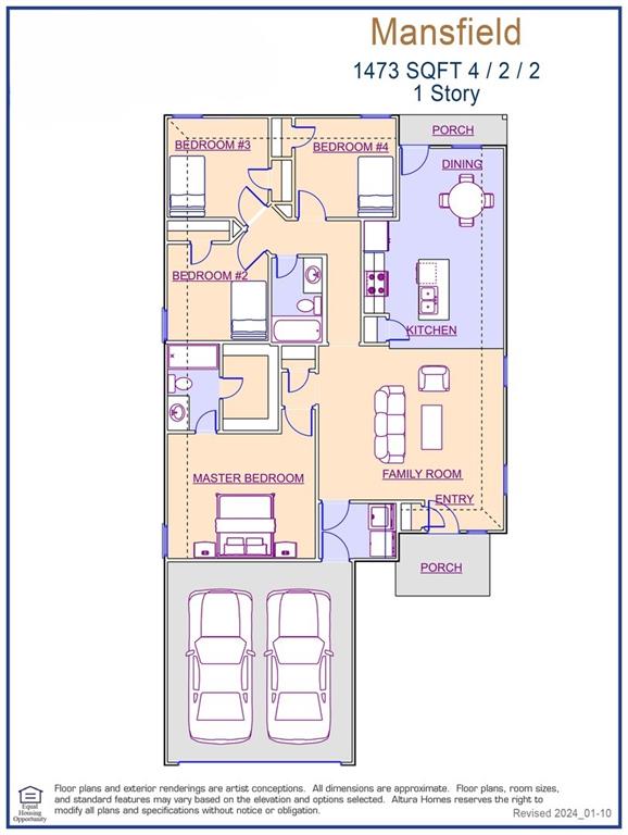 386 Cypress Lane Spring, TX 77373 - Photo 2 of 2 Mansfield Floor Plan - Representative(DEF) SC