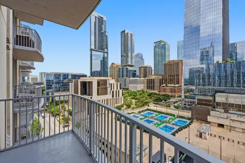a view of city from balcony