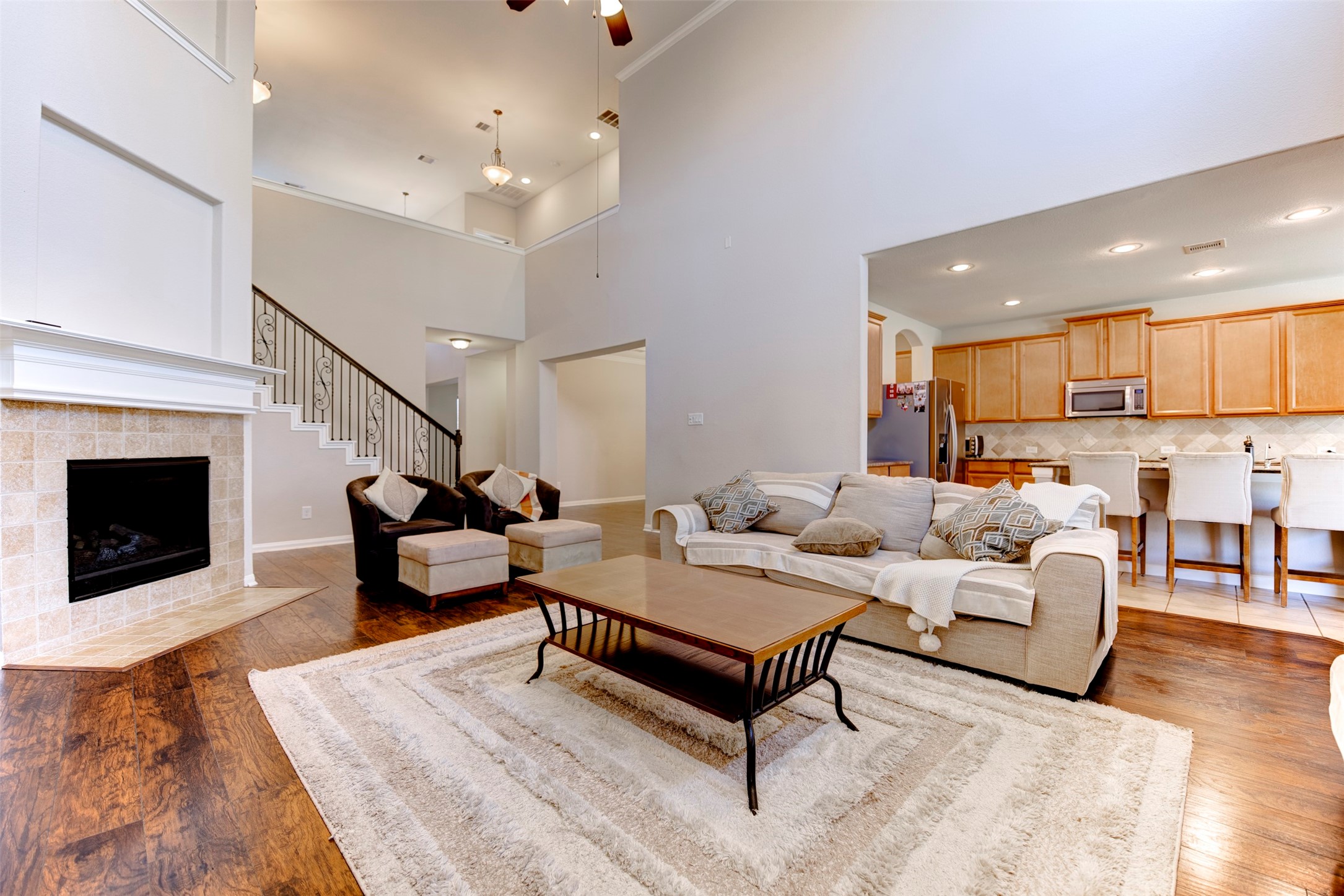 5002 Sawmill Terrace Lane Spring, TX 77389 - Photo 13 of 41 Living Room with Chimney