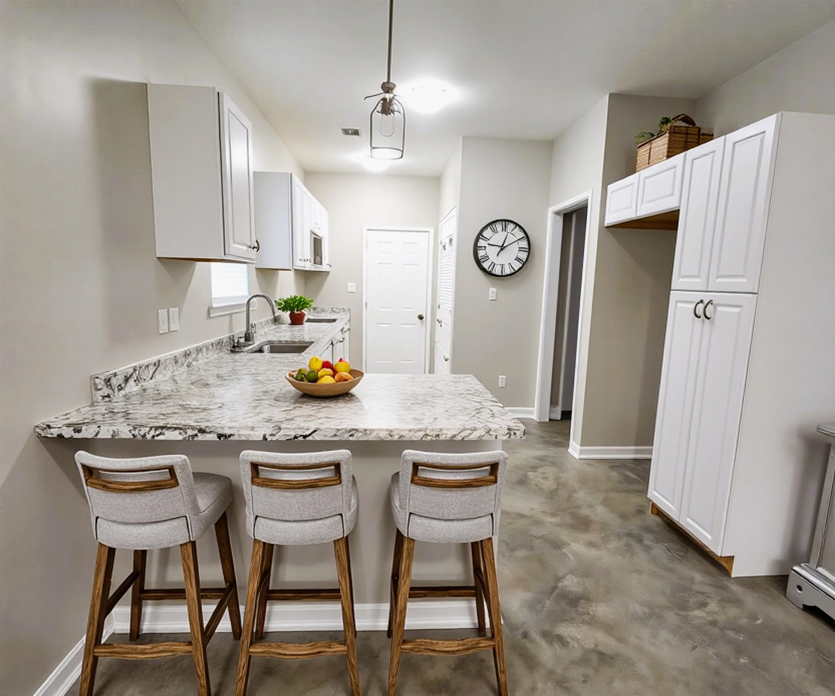 1249 Marksman Street Memphis, TN 38106 - Photo 2 of 10 a kitchen with stainless steel appliances granite countertop a stove a refrigerator a sink a dining table and chairs with wooden floor
