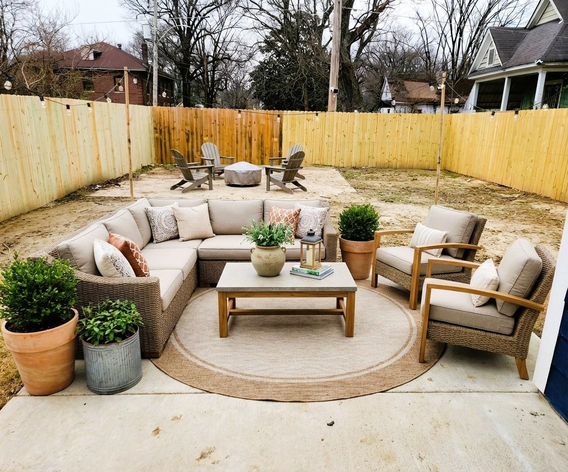 1249 Marksman Street Memphis, TN 38106 - Photo 9 of 10 a view of a patio with couches a table and chairs and potted plants