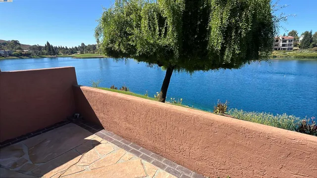 a view of a lake with houses