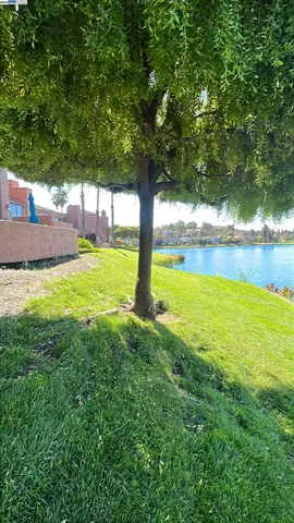 an aerial view of a house with lake view