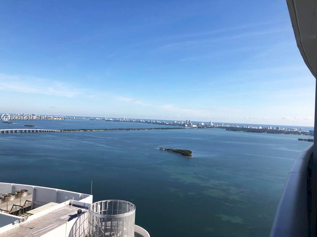 a view of a terrace with a lake view