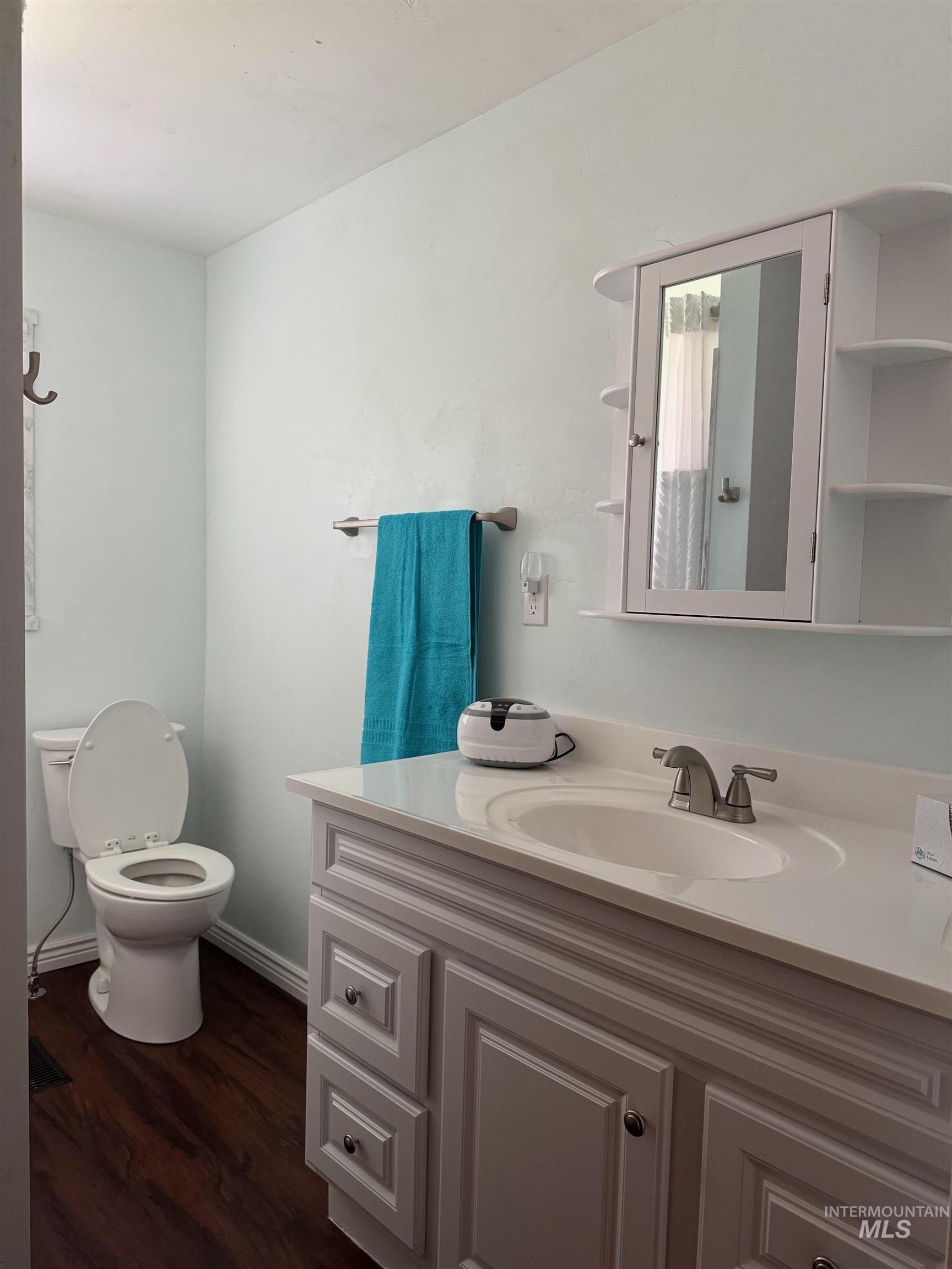 643 South Main Street Cascade, ID 83611 - Photo 18 of 38 Bathroom with vanity and dark wood finished floors