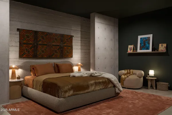 an aerial view of a house