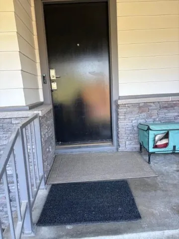 wooden floor with a rug