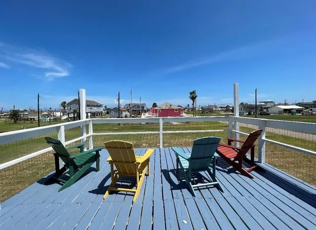 a view of a terrace with seating space