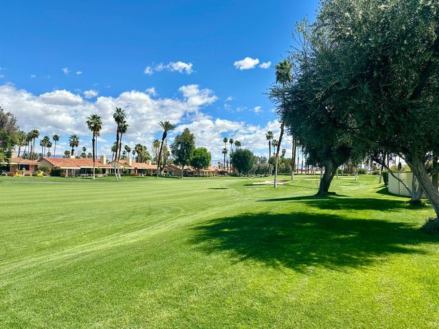 a view of a patio with table and chairs and potted plants