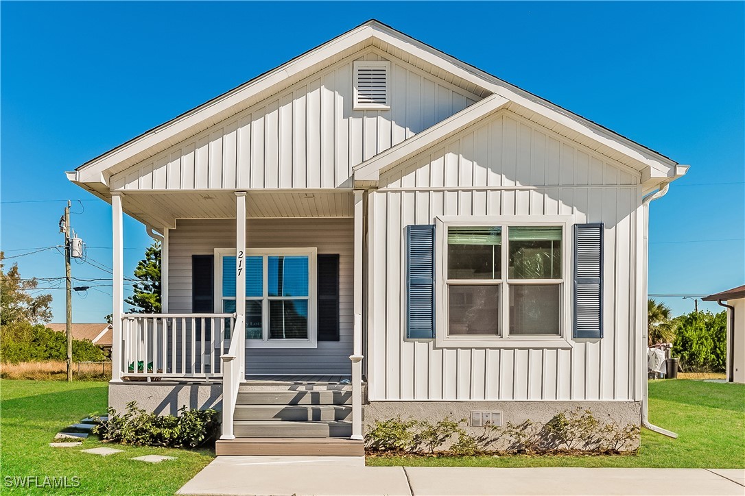 a front view of a house