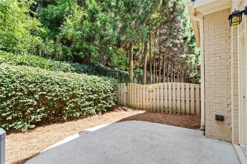 a view of a garden with pathway