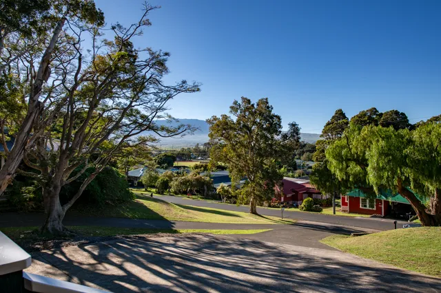 a view of street with houses