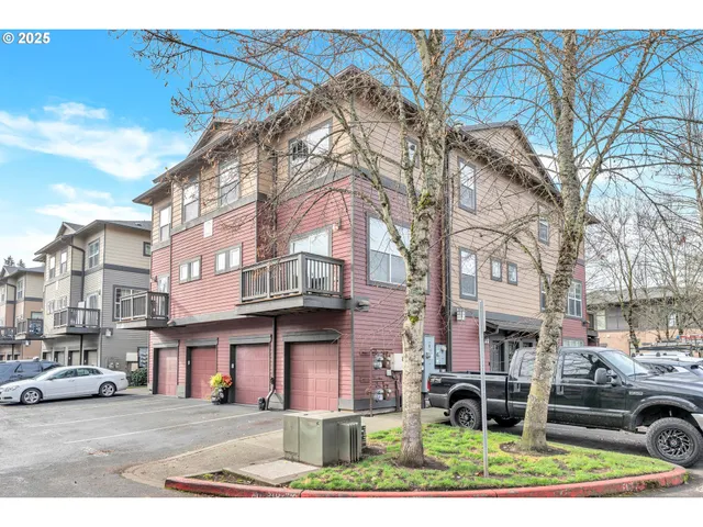a view of a car park in front of a building
