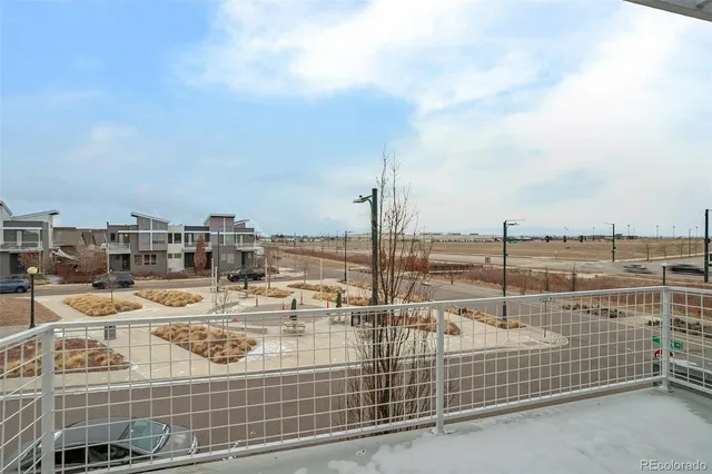 a view of a terrace with building view