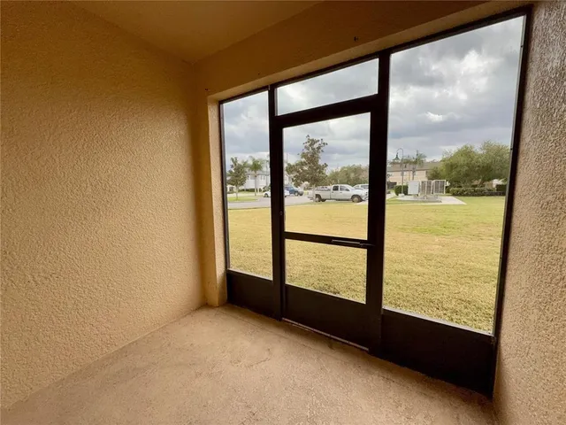 an outdoor space with garden