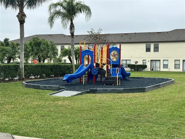 a view of a garden with a bench