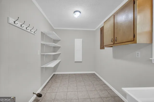 a big yard with large trees