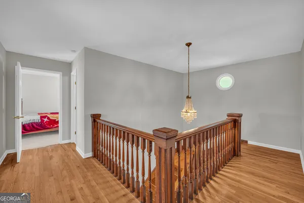 a view of a swimming pool with a garden