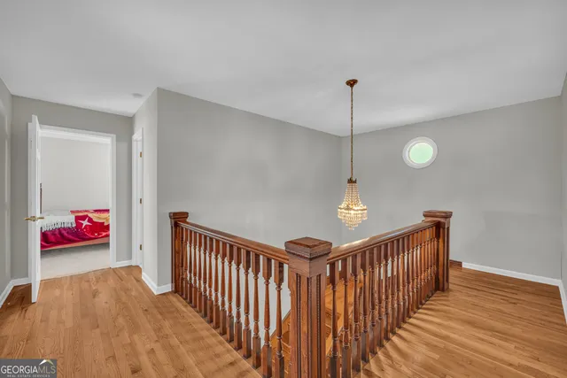 a view of a swimming pool with a garden