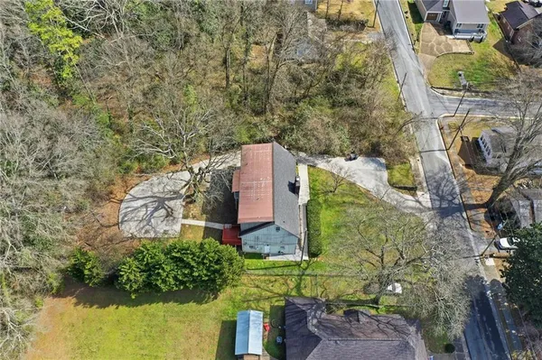 aerial view of a multi story building