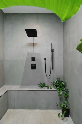 a bathroom with a sink and mirror