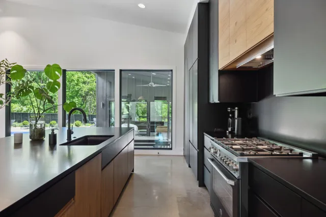 a view of a patio with a yard