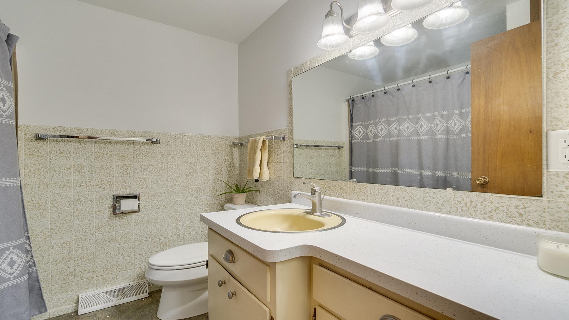 9807 North Leaf River Road Leaf River, IL 61047 - Photo 19 of 37 a bathroom with a sink a toilet and shower
