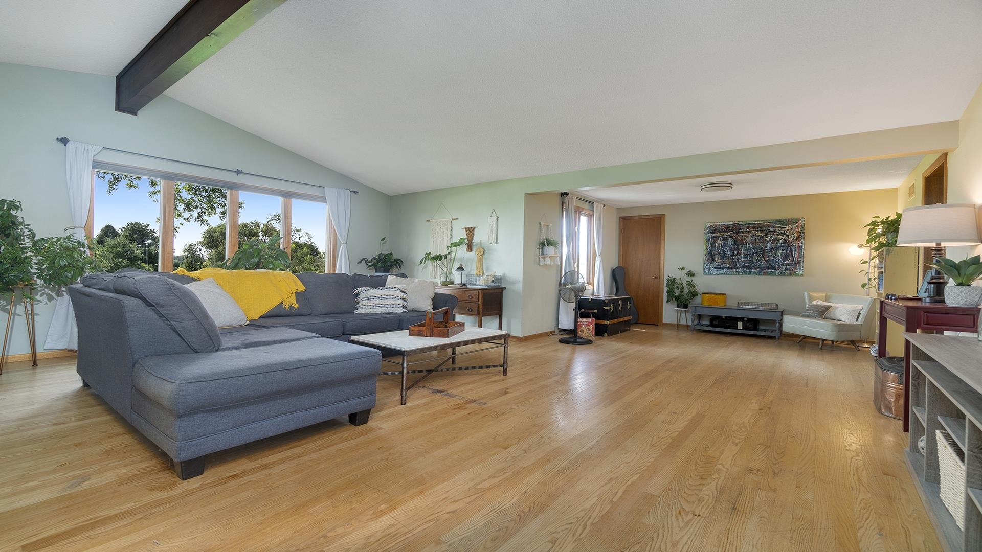 9807 North Leaf River Road Leaf River, IL 61047 - Photo 3 of 37 a living room with furniture and a wooden floor