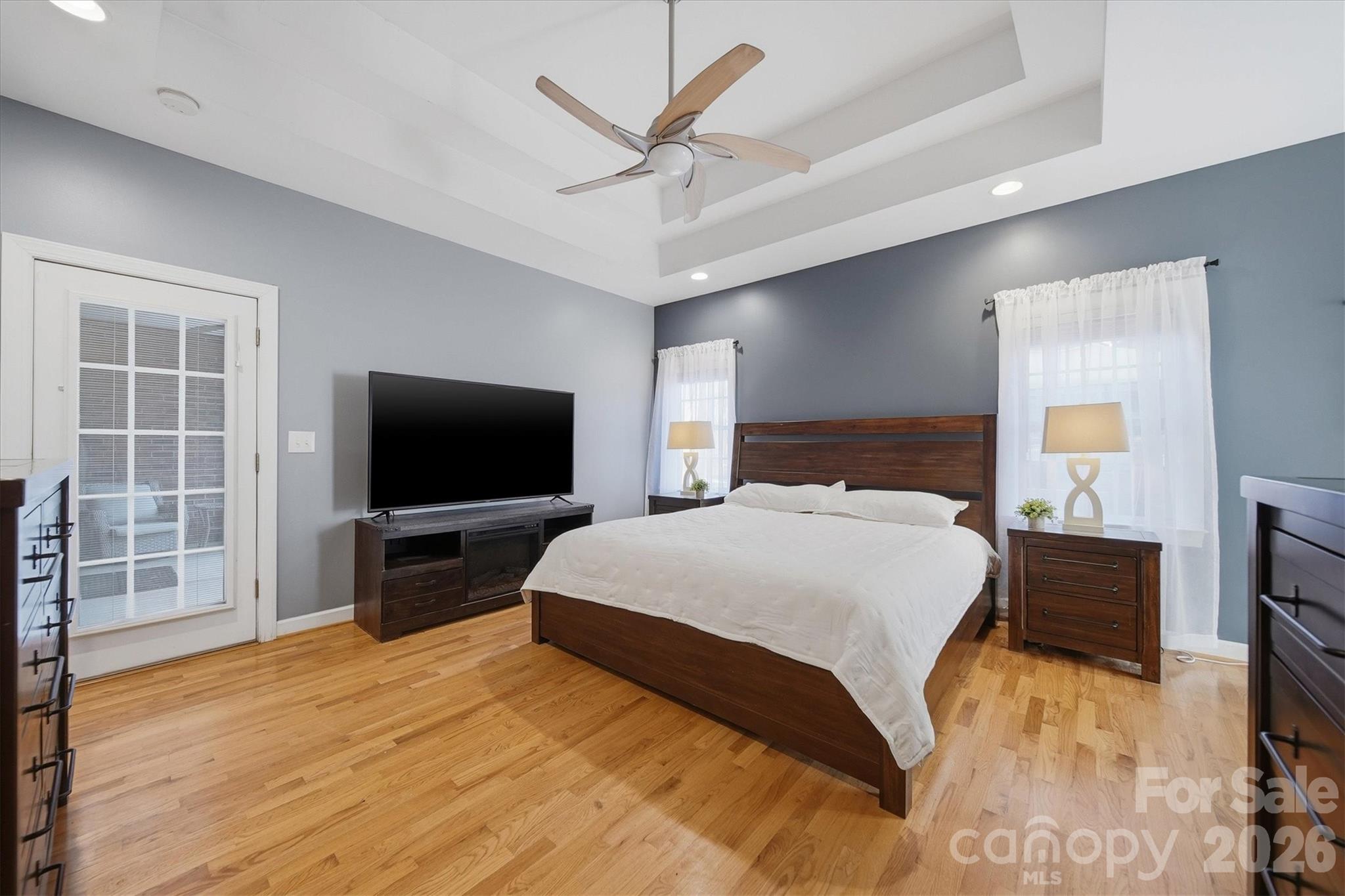 2555 Knox Landing Road Connelly Springs, NC 28612 - Photo 16 of 48 a bedroom with a bed and a flat screen tv