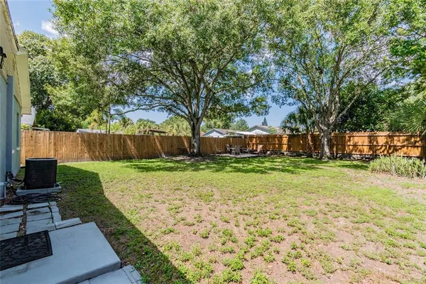 a view of a backyard with a garden
