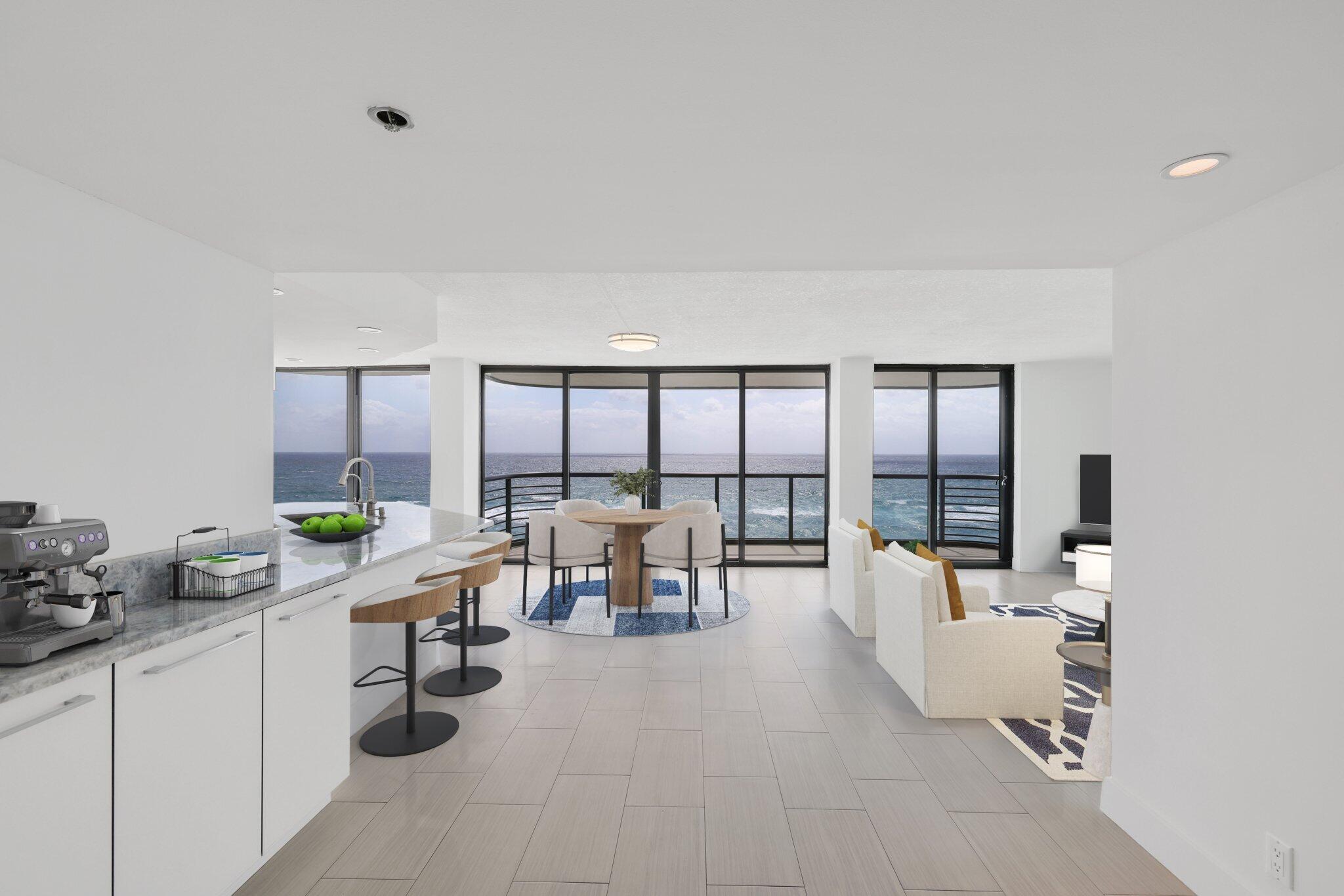 250 South Ocean Boulevard, Unit 9A Boca Raton, FL 33432 - Photo 11 of 57 Living room _ Kitchen_final.jpg-SMALL