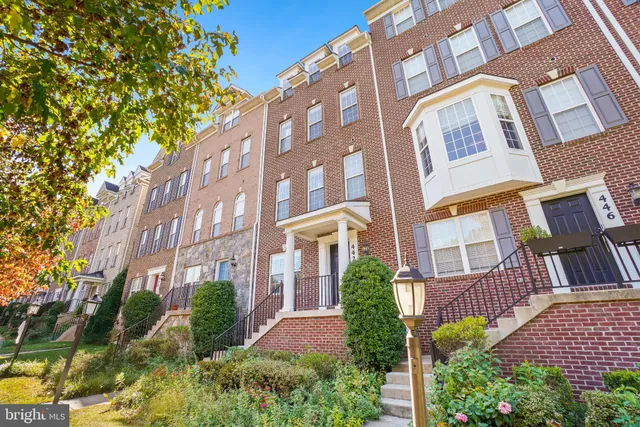 front view of a brick building