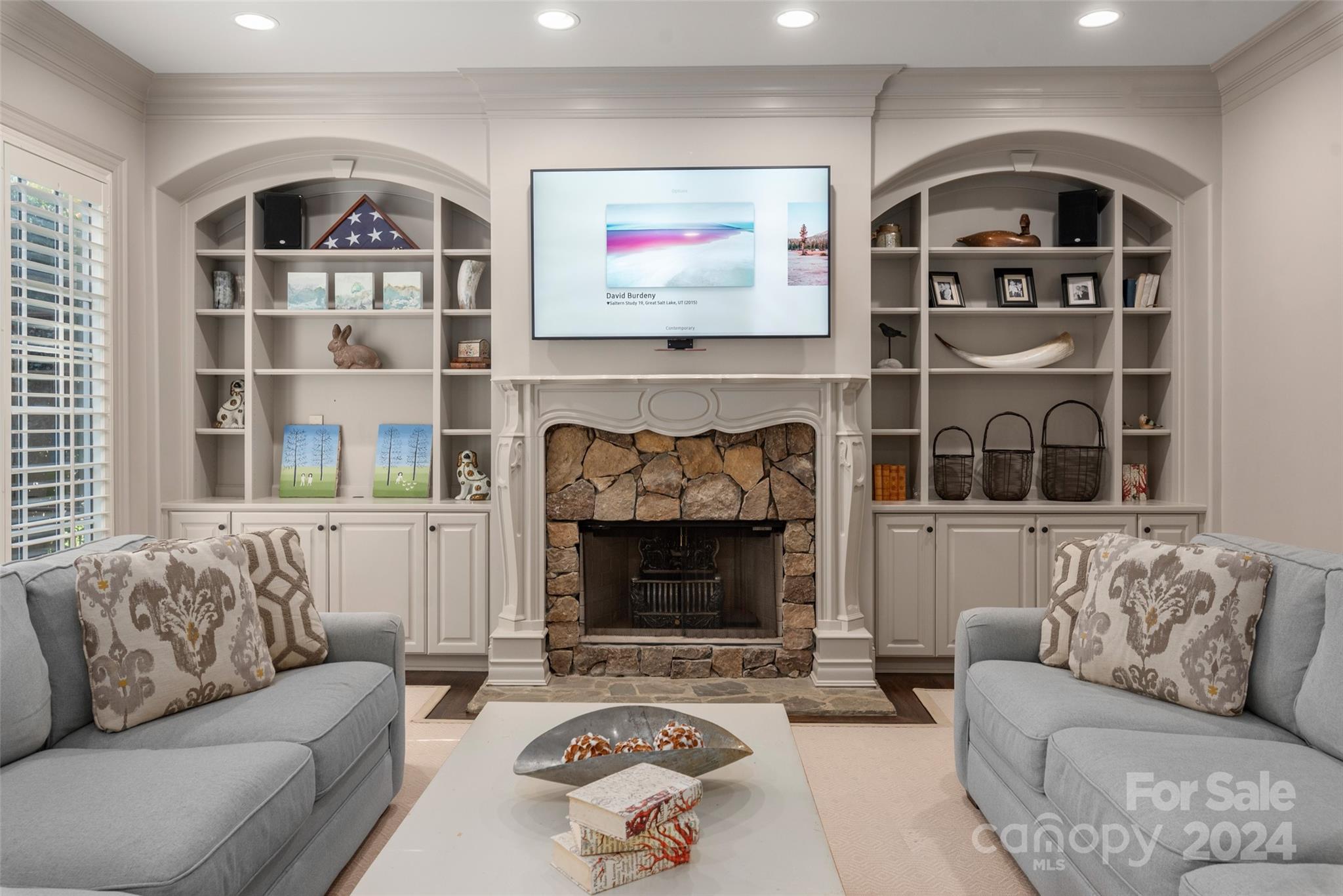 8432 Highgrove Street Charlotte, NC 28277 - Photo 17 of 46 a living room with furniture fireplace and window