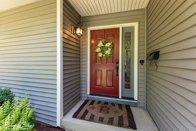 a view of a entryway door front of house