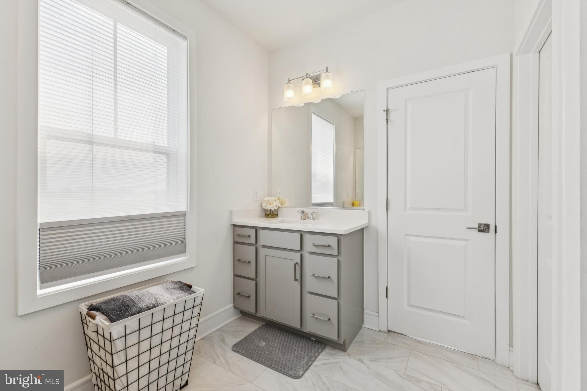 42597 Nubbins Terrace Ashburn, VA 20147 - Photo 26 of 40 a bathroom with a sink and a mirror