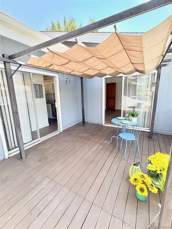 a outdoor living space with furniture