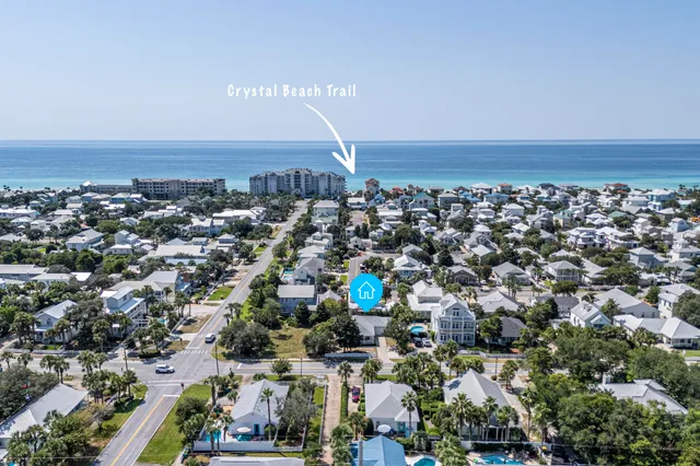 an aerial view of multiple house