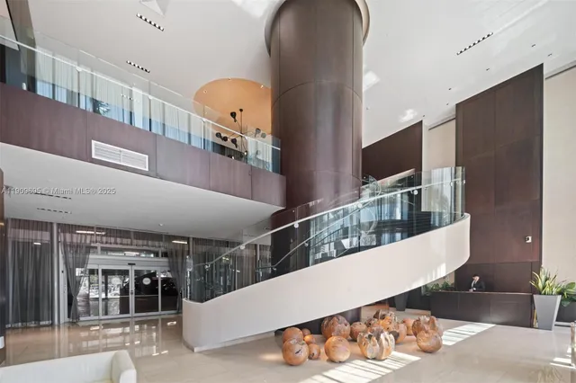 a view of staircase with furniture