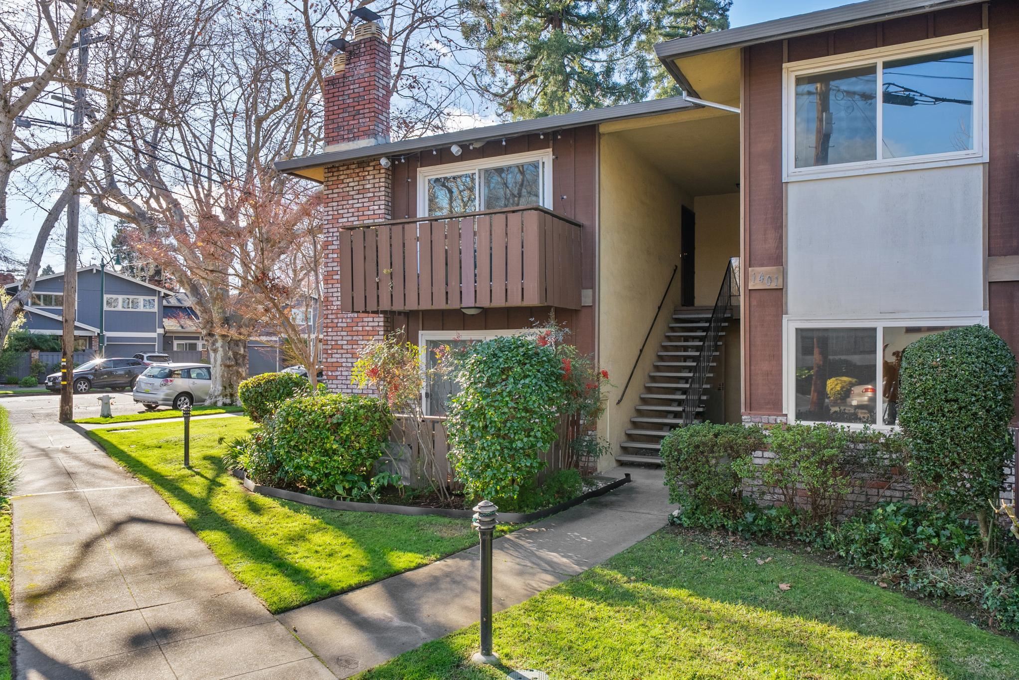 a backyard of a house with lots of green space