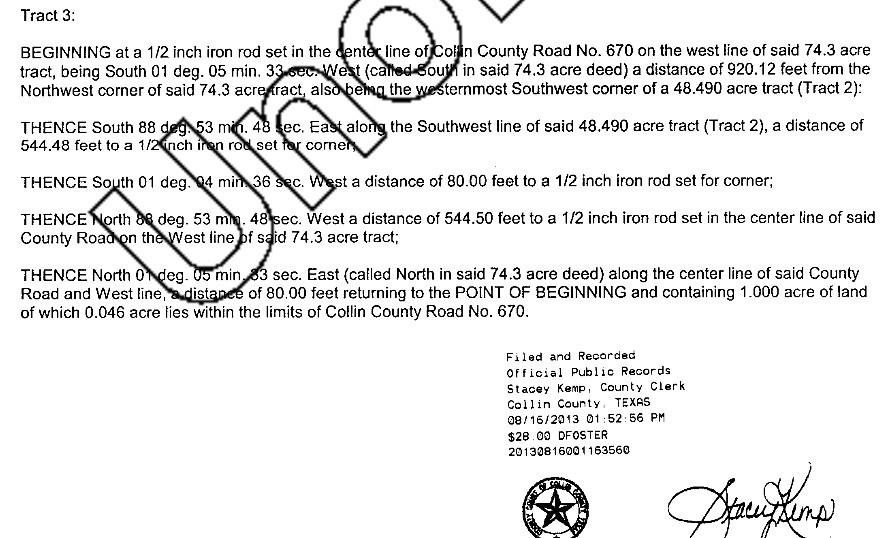 11008 County Road 670 Blue Ridge, TX 75424 - Photo 2 of 17 Legal Description for 1 Acre known as 11008 County Road 670, Blue Ridge, Texas