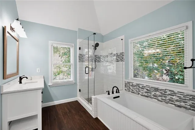 a view of a storage & utility room with wooden floor